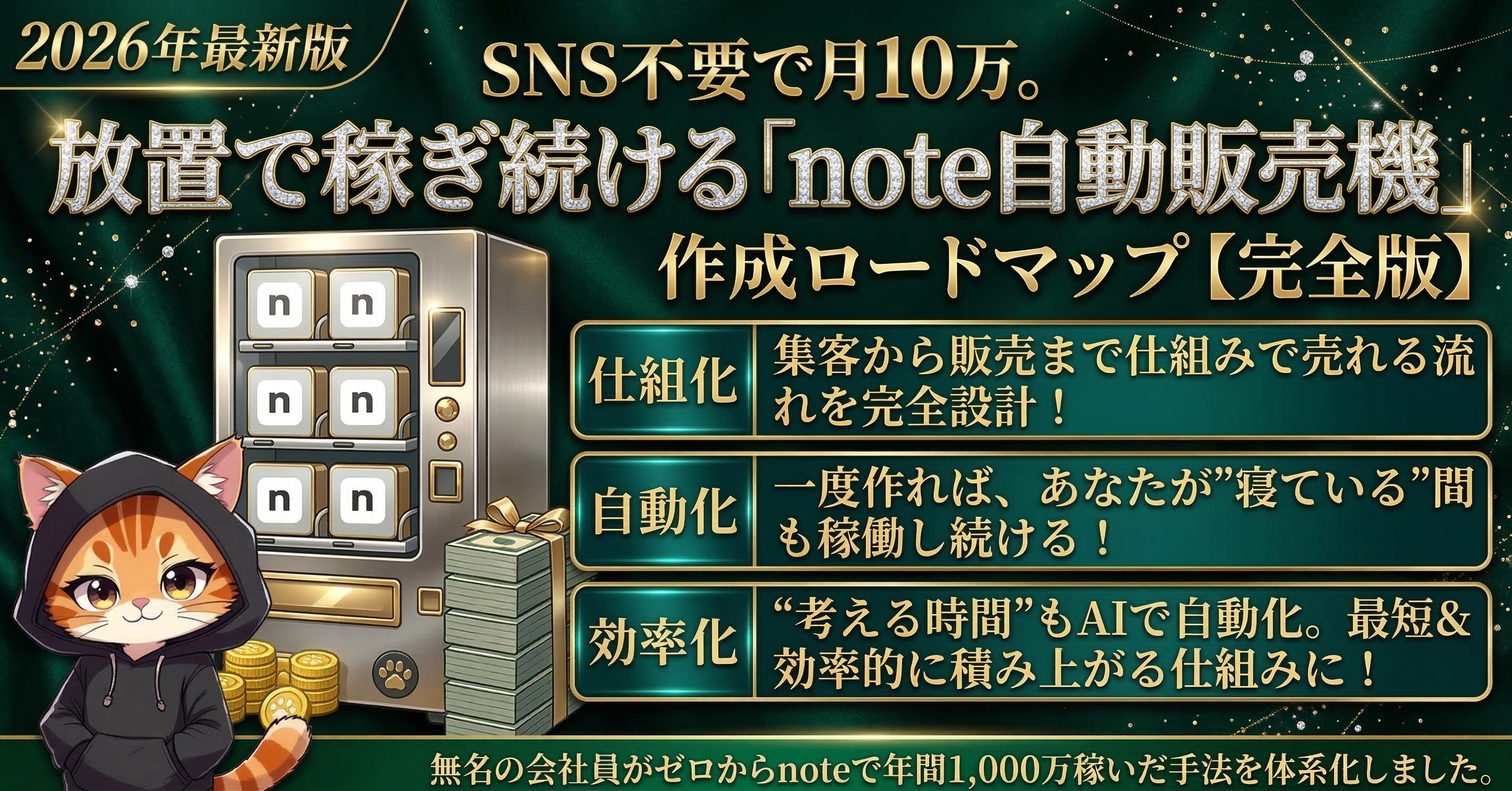 猫丸式note自動販売機 放置で月10万を稼ぐ仕組みのつくり方